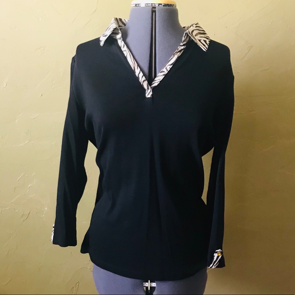 Rebecca Malone Blouse w/Zebra Stripes